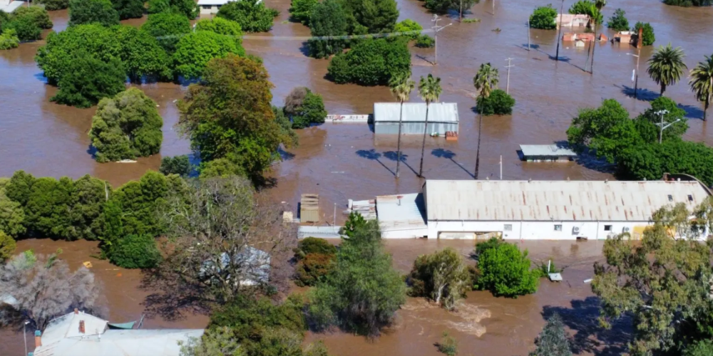 Ariel vision shows the devastation from floods in NSW