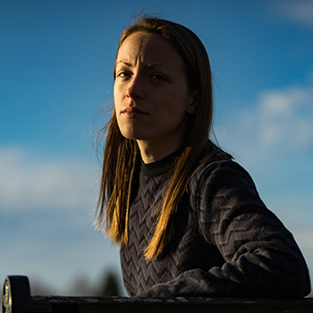 Woman sitting on a park bench