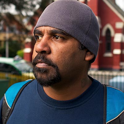 Aboriginal man in a beanie