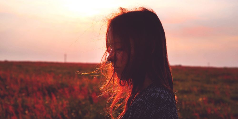 Penny thinking and waling during sunset.