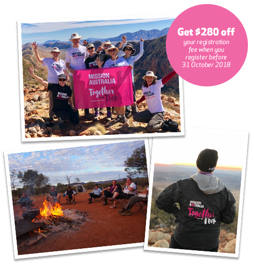 Photos of trekkers having fun at Larapinta.