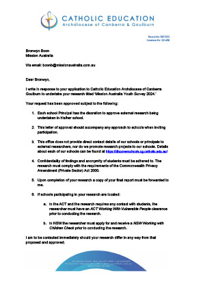 Approval Letter CEO Canberra Goulburn thumb