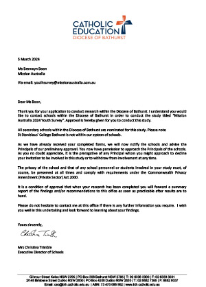 CEO Bathurst letter of approval