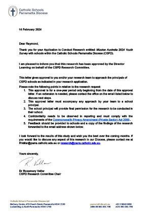 CEO Parramatta research determination letter