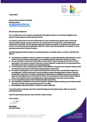 CEO Ballarat Approval letter 2024