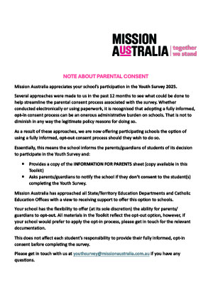 Note About Parental Consent Ind