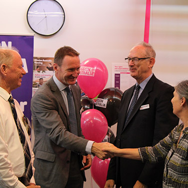 Mission Australia CEO James Toomey and Chairman Kenneth Dean at the opening ceremony