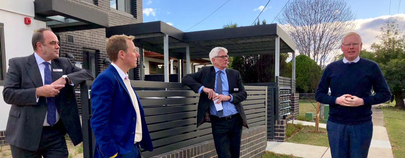 Image of Minister Gareth Ward at the completion of the 19-apartment complex in Kingswood 