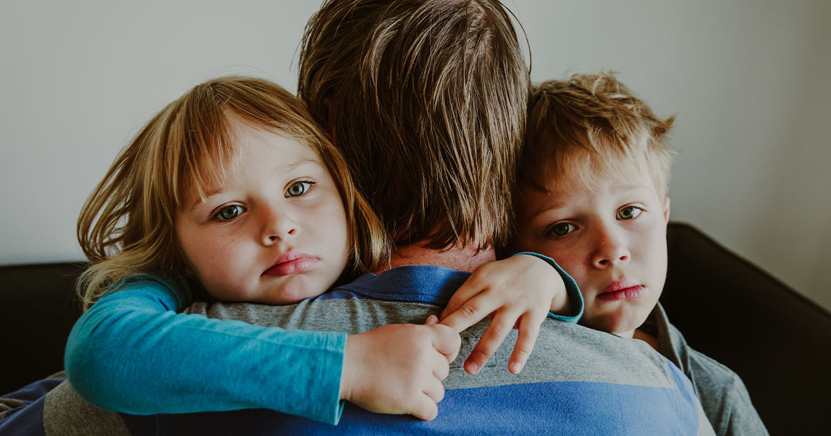 A sad family looking worried