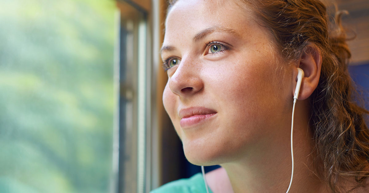 A woman looking positive