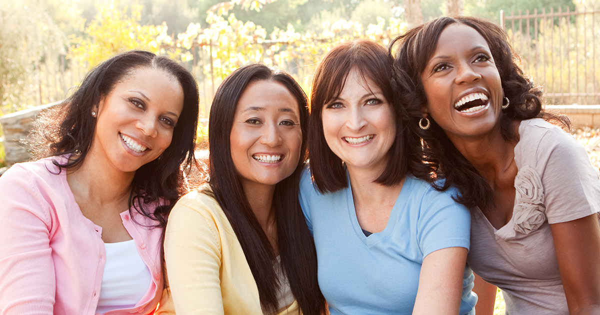 Group of women looking happy