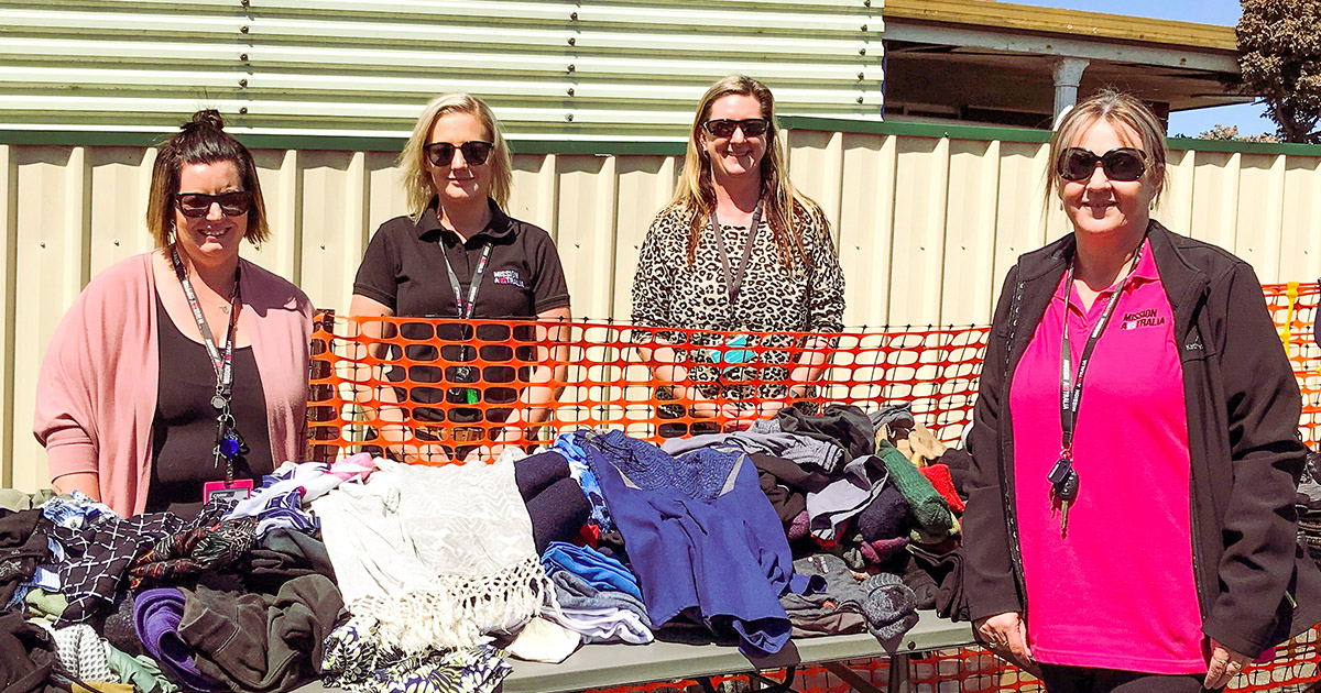 team organised a community event offering free food, clothes and resources.