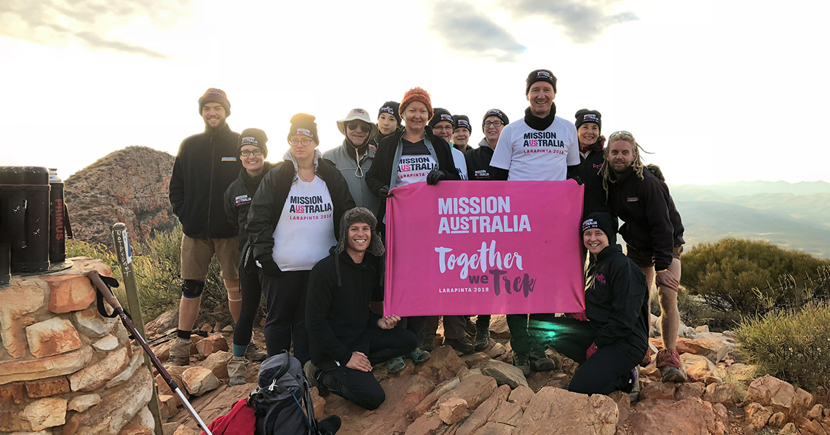 Mission Australia reached their trekking destination in Larapinta