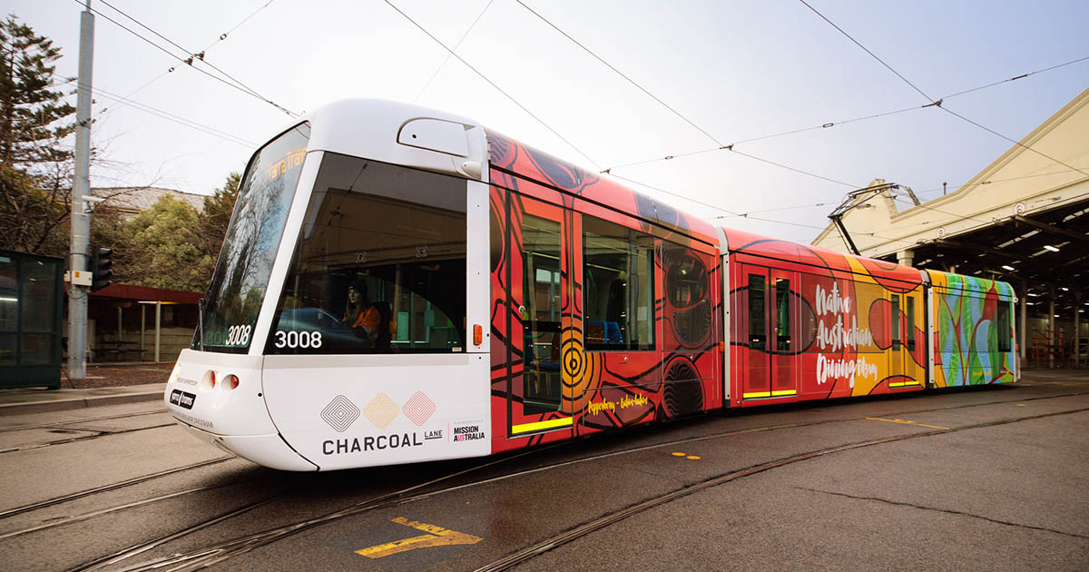 Yarra Tram with the new Charcoal Lane cover