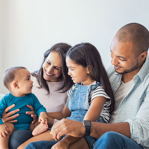 Family looking happy