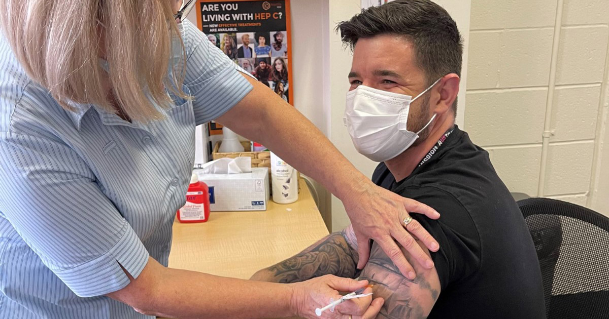 Person getting vaccinated