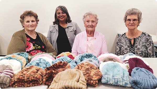 Knitted beanies and members of the beanie brigade