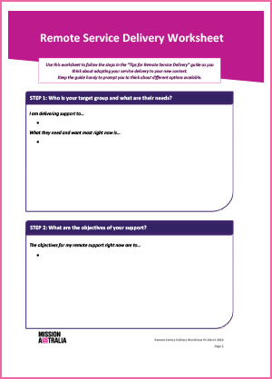 Remote Service Delivery Worksheet thumb