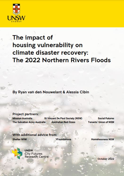 The impact ofhousing vulnerability on climate disaster recovery: The 2022 Northern Rivers Floods cover