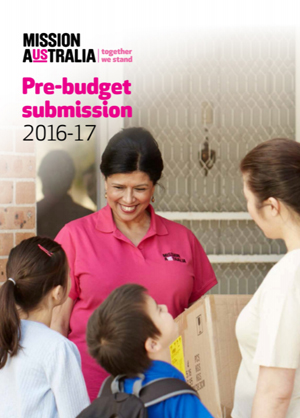 Cover image of Mission Australia Pre-budget submission 2016 - 2017