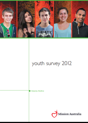 Screenshot of Mission Australia Youth Survey - 2012 document