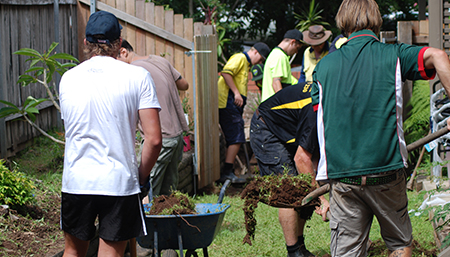 Employees volunteering