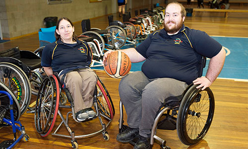 2 wheelchair basketballers